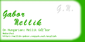 gabor mellik business card